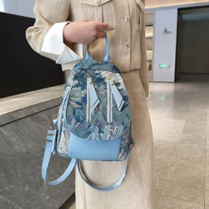 sky blue colour versatile women's backpack