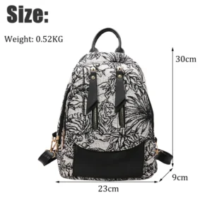 black and white versatile women's backpack