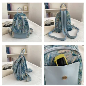 sky blue colour versatile women's backpack