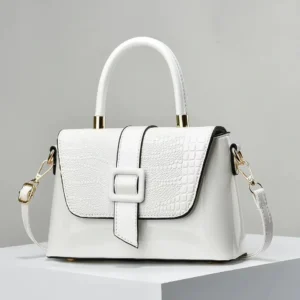 white classic pu leather handbag